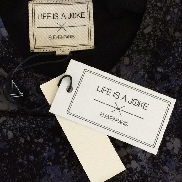 SALE!  ELEVEN PARIS Life is a Joke Paint Splatter DRESS L - Picture 10 of 10